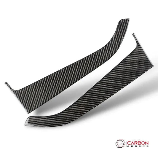 Carbon Fiber Front Door Panel Trim Overlay for 2015–2023 Ford Mustang