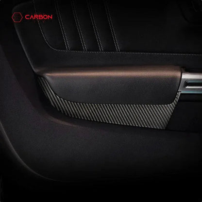 Carbon Fiber Front Door Panel Trim Overlay for 2015–2023 Ford Mustang