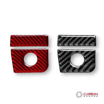 Carbon Fiber Glove Box Keyhole Trim Overlay for 2015–2023 Ford Mustang