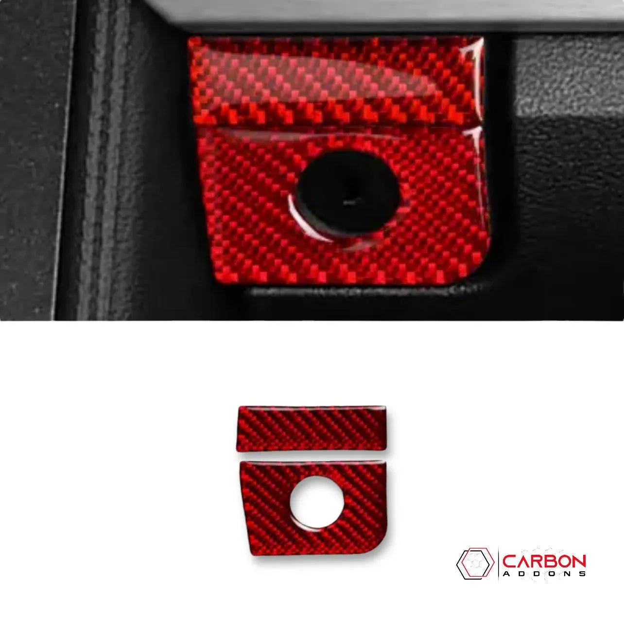 Carbon Fiber Glove Box Keyhole Trim Overlay for 2015–2023 Ford Mustang