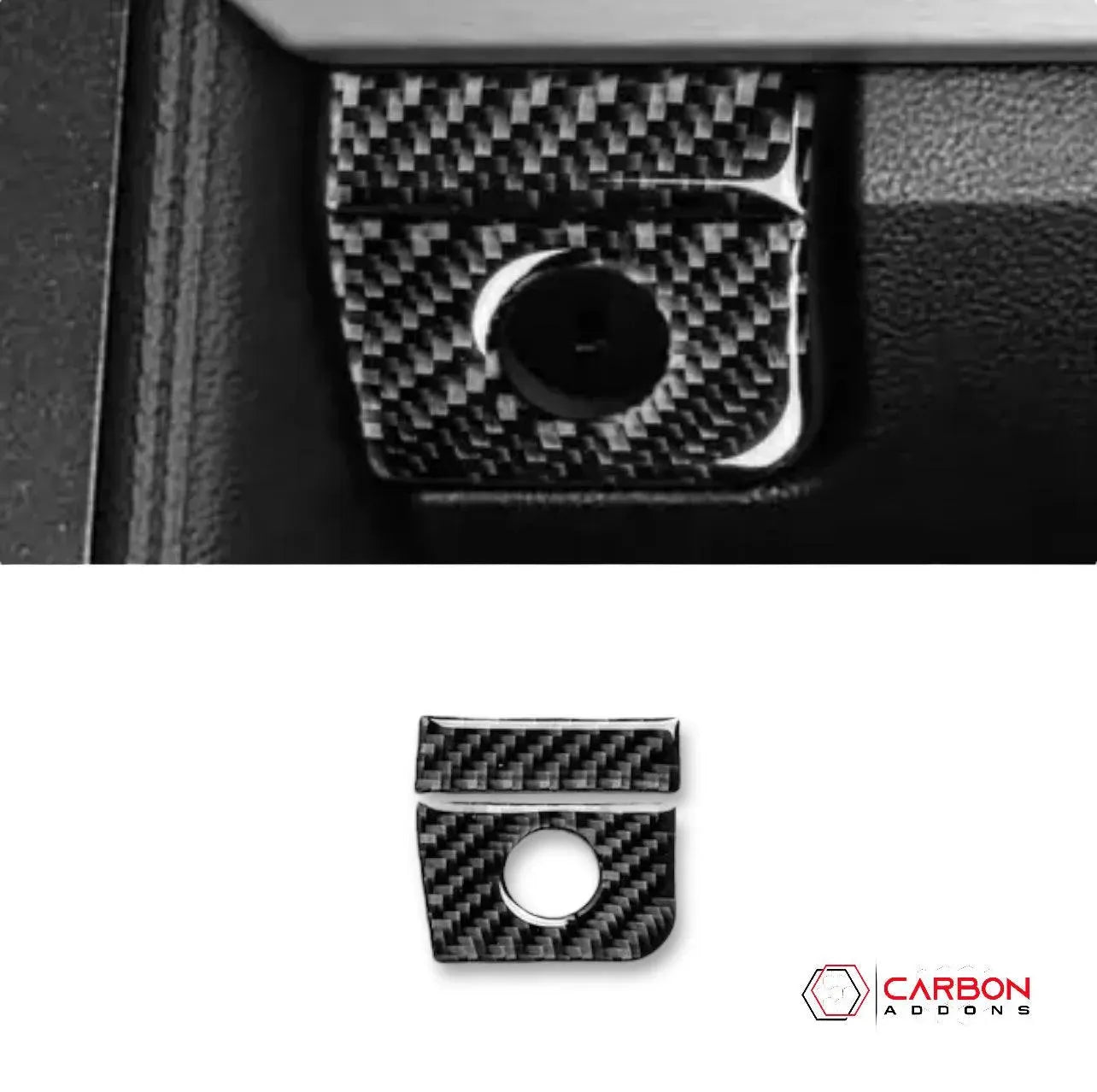 Carbon Fiber Glove Box Keyhole Trim Overlay for 2015–2023 Ford Mustang