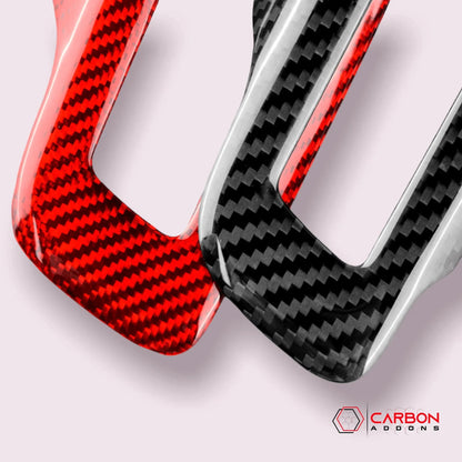 Mustang 2015-2023 Carbon Fiber Steering Wheel Chrome Delete Cover