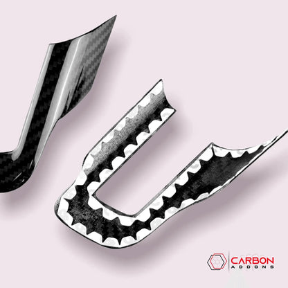 Mustang 2015-2023 Carbon Fiber Steering Wheel Chrome Delete Cover