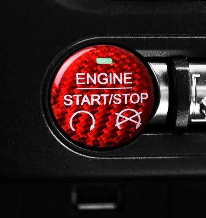 Engine Start Stop Button Carbon Fiber Cover for Mustang 2015-2023