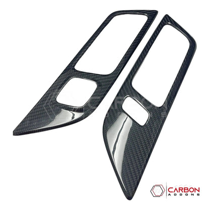 Hard Carbon Fiber Interior Door Handle Trim Covers for 2015–2023 Ford Mustang