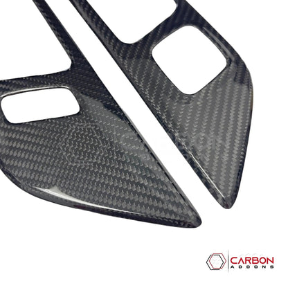 Hard Carbon Fiber Interior Door Handle Trim Covers for 2015–2023 Ford Mustang