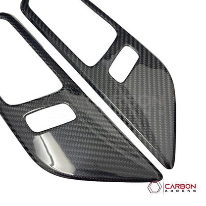 Hard Carbon Fiber Interior Door Handle Trim Covers for 2015–2023 Ford Mustang
