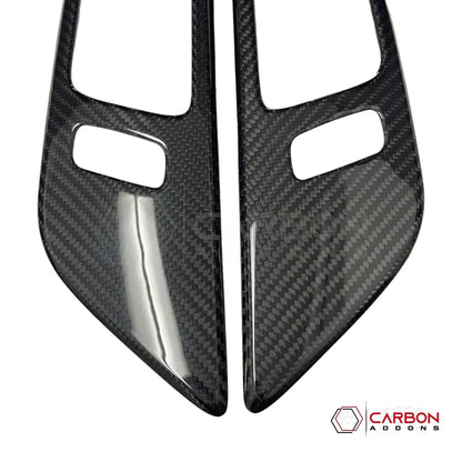 Hard Carbon Fiber Interior Door Handle Trim Covers for 2015–2023 Ford Mustang