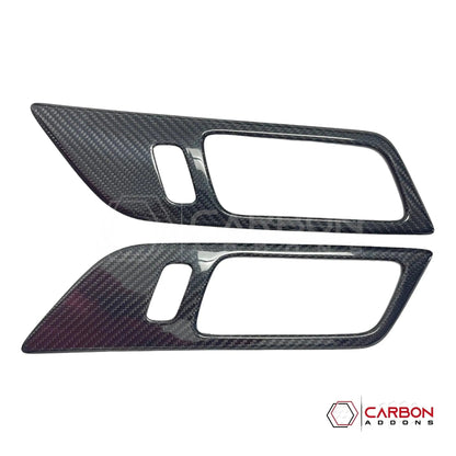 Hard Carbon Fiber Interior Door Handle Trim Covers for 2015–2023 Ford Mustang