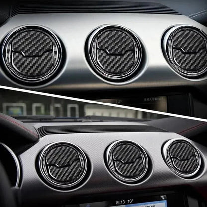 Real Carbon Fiber AC Air Vent Overlay for Mustang 2015-2023