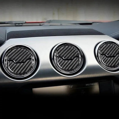 Real Carbon Fiber AC Air Vent Overlay for Mustang 2015-2023