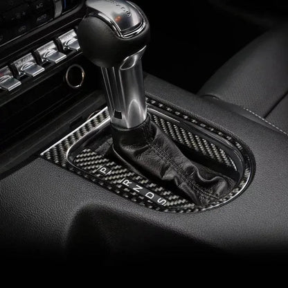 Real Carbon Fiber Center Console & Gear Shift Bezel Trim Overlay for Mustang 2015-2023