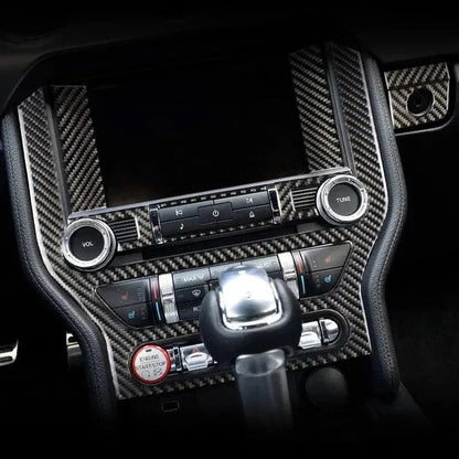 Real Carbon Fiber Infotainment Radio Overlay for Mustang 2015-2023