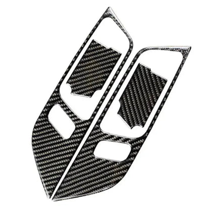 Real Carbon Fiber Interior Door Handle Overlay for Mustang 2015-2023