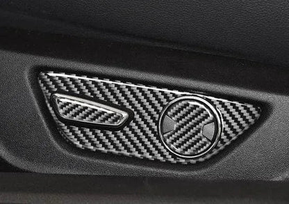 Mustang 2015-2023 Real Carbon Fiber Seat Adjuster Button Trim Overlay
