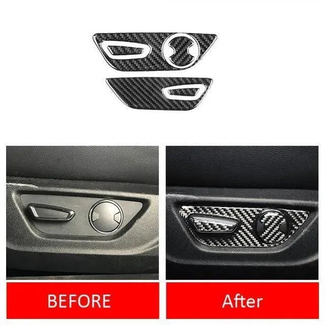 Mustang 2015-2023 Real Carbon Fiber Seat Adjuster Button Trim Overlay