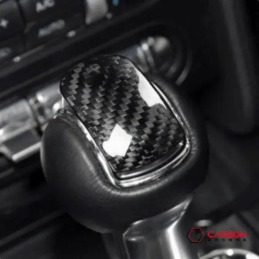 Mustang 2015-2023 Real Carbon Fiber Shift Knob Button Trim Cover