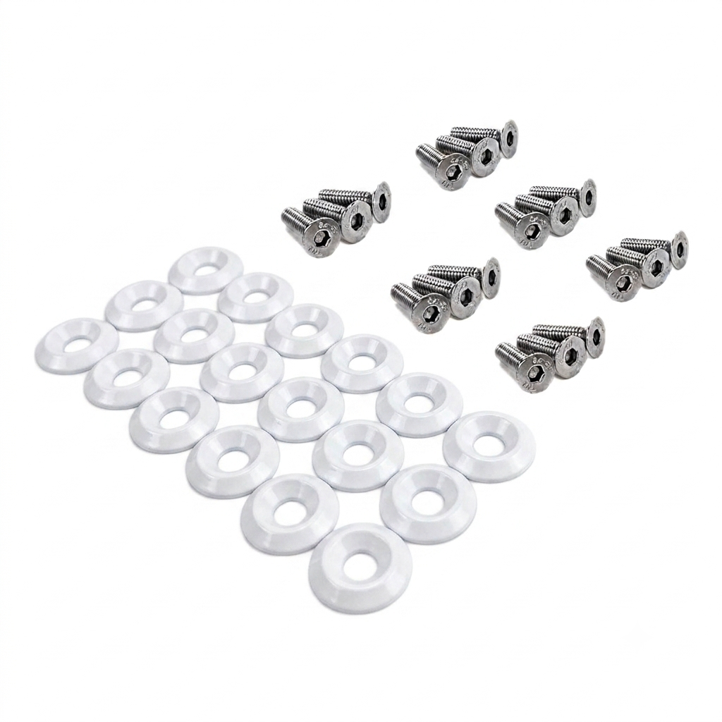 ZSPEC Fenders-Rad-Brackets-Hood-Prop-Headlights Fasteners for '05-14 S197 Ford Mustang, Stainless & Billet