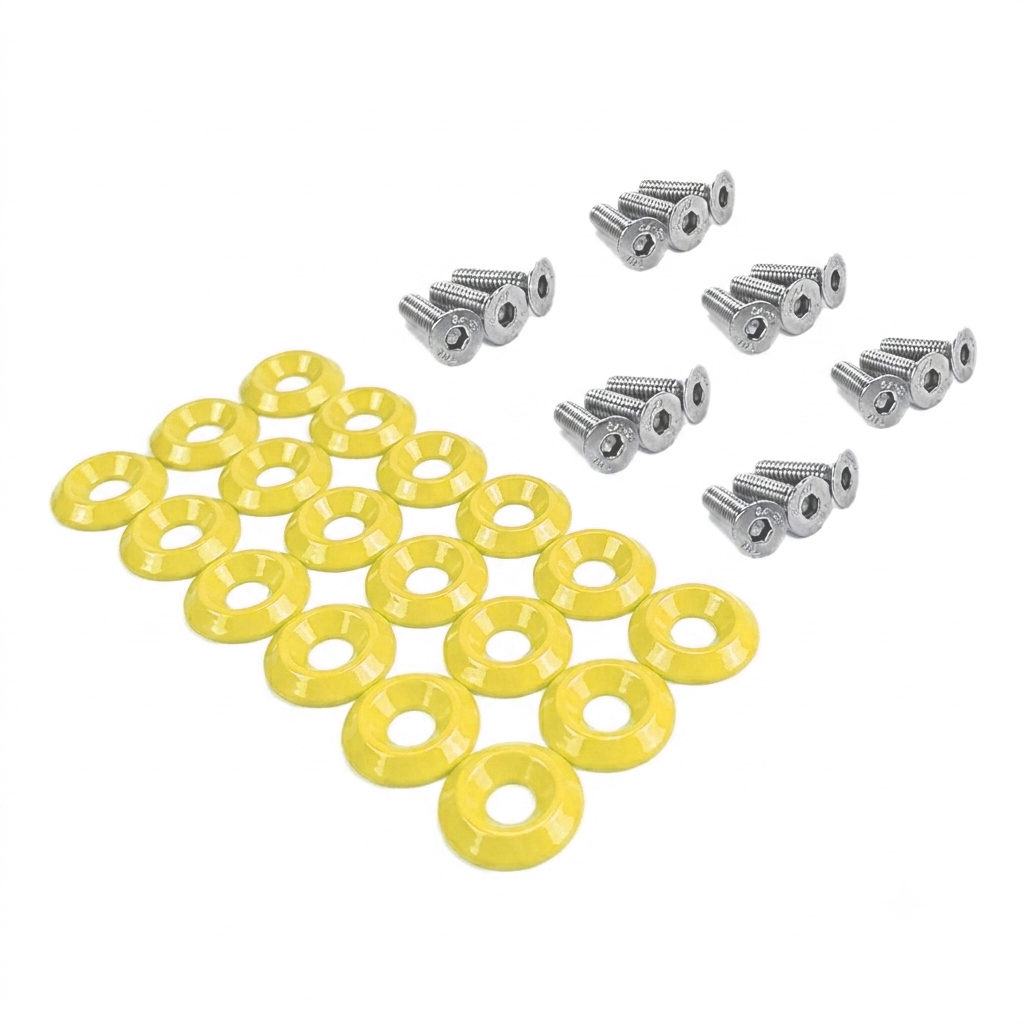 ZSPEC Fenders-Rad-Brackets-Hood-Prop-Headlights Fasteners for '05-14 S197 Ford Mustang, Stainless & Billet