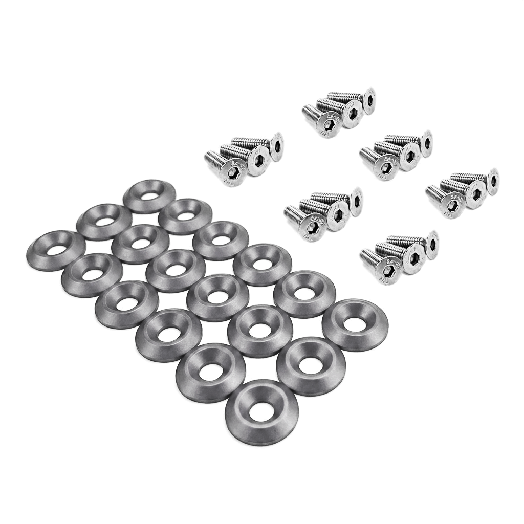ZSPEC Fenders-Rad-Brackets-Hood-Prop-Headlights Fasteners for '05-14 S197 Ford Mustang, Stainless & Billet