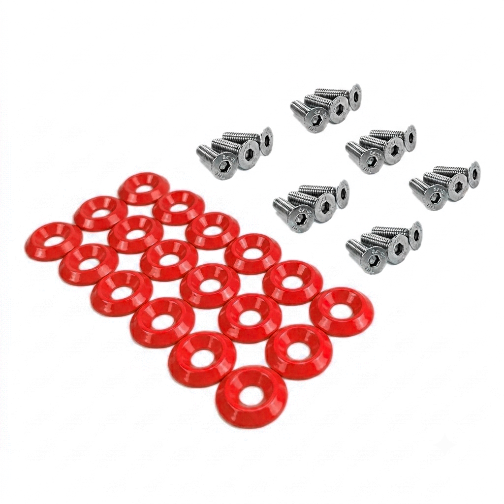 ZSPEC Fenders-Rad-Brackets-Hood-Prop-Headlights Fasteners for '05-14 S197 Ford Mustang, Stainless & Billet