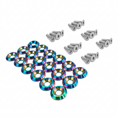 ZSPEC Fenders-Rad-Brackets-Hood-Prop-Headlights Fasteners for '05-14 S197 Ford Mustang, Stainless & Billet