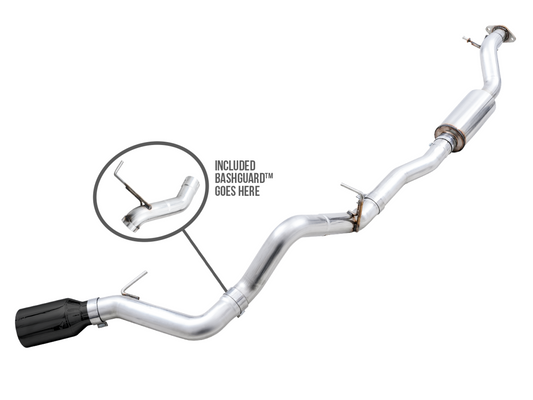 AWE Tuning 0FG Catback Exhaust for Ford Bronco with BashGuard - Single 5" Diamond Black Tip 3015-23789