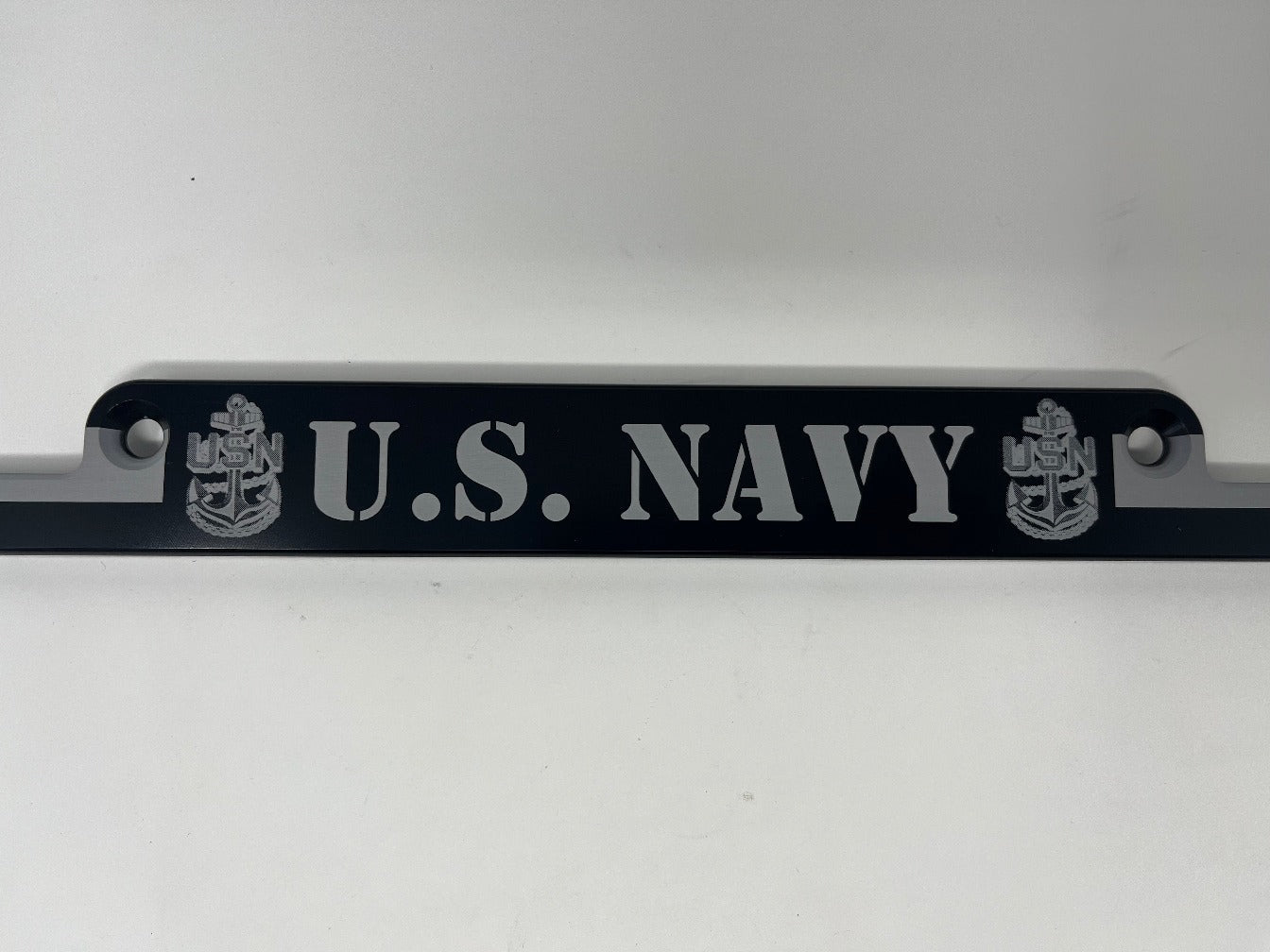Navy American Flag Billet Aluminum License Plate Frame