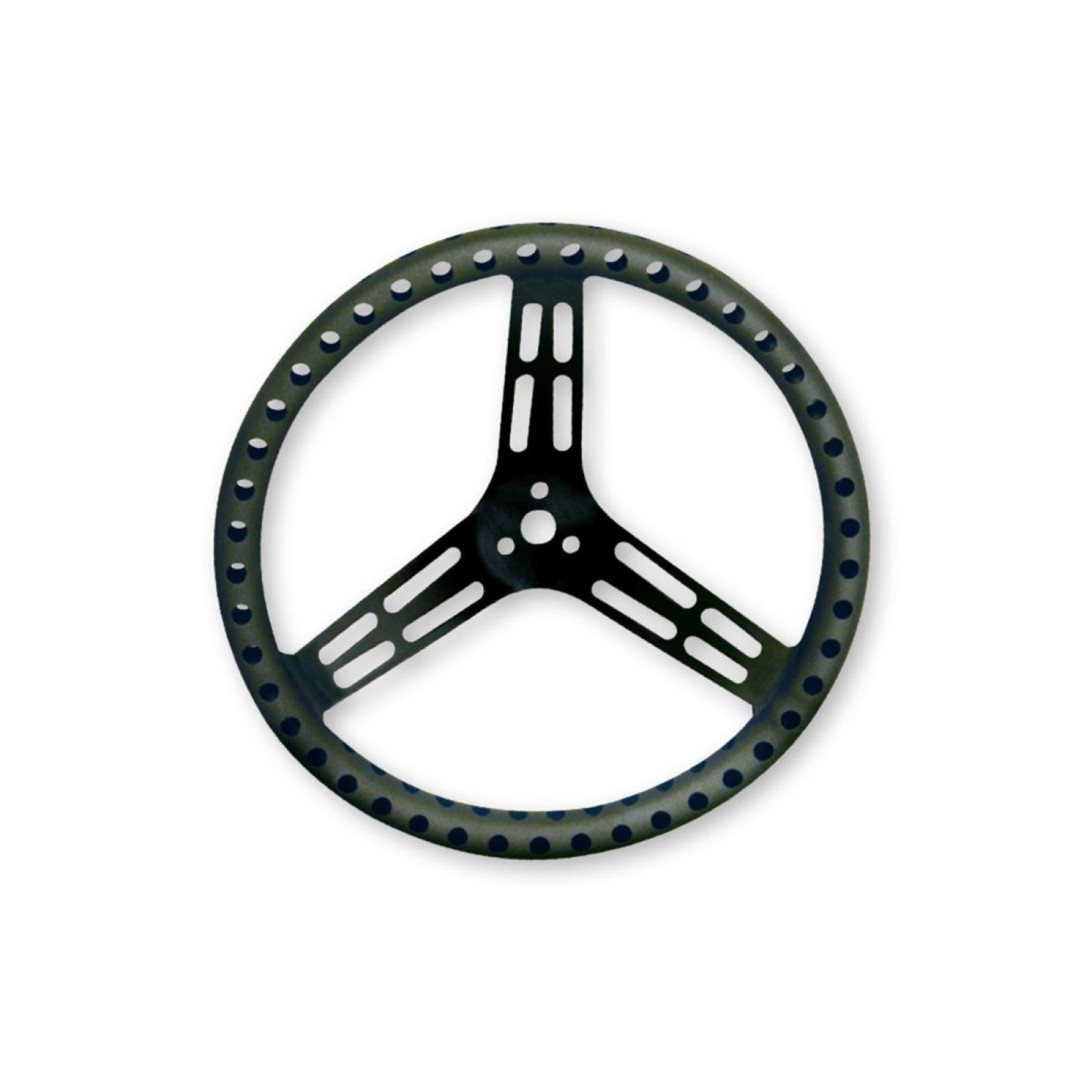 Longacre 14" Uncoated Black Aluminum - DRILLED - Dished 52-56833