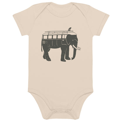 Easy Ride Elephant Organic Cotton Baby Bodysuit
