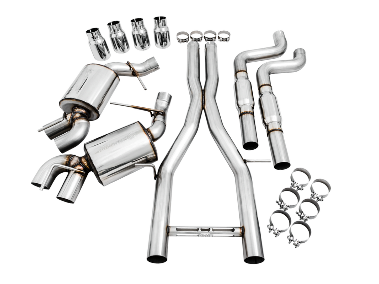 AWE Tuning Touring Edition Catback Exhaust for Gen6 Camaro SS / ZL1 - Resonated - Chrome Silver Tips (Quad Outlet) 3015-42092