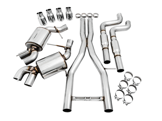 AWE Tuning Touring Edition Catback Exhaust for Gen6 Camaro SS / ZL1 - Resonated - Chrome Silver Tips (Quad Outlet) 3015-42092