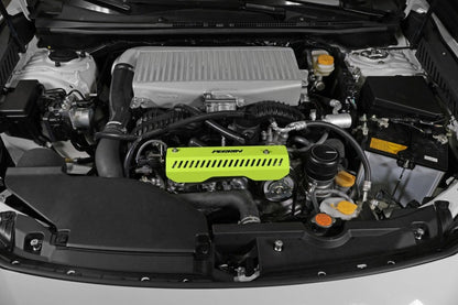 Perrin Performance [22-26 WRX/Outback, 15-25 Impreza, 18-25 Crosstrek, 20-25 Legacy] Pulley Cover - Short Version - Works w/AOS System - Neon Yellow