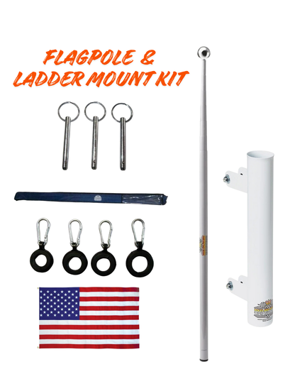 RV Telescopic Flagpole + Ladder Mount Kit