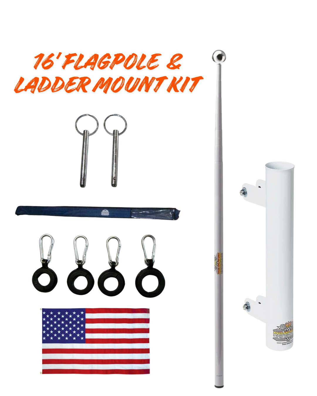 RV Telescopic Flagpole + Ladder Mount Kit
