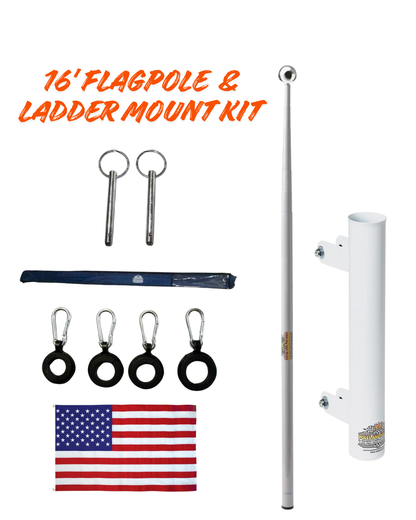 RV Telescopic Flagpole + Ladder Mount Kit