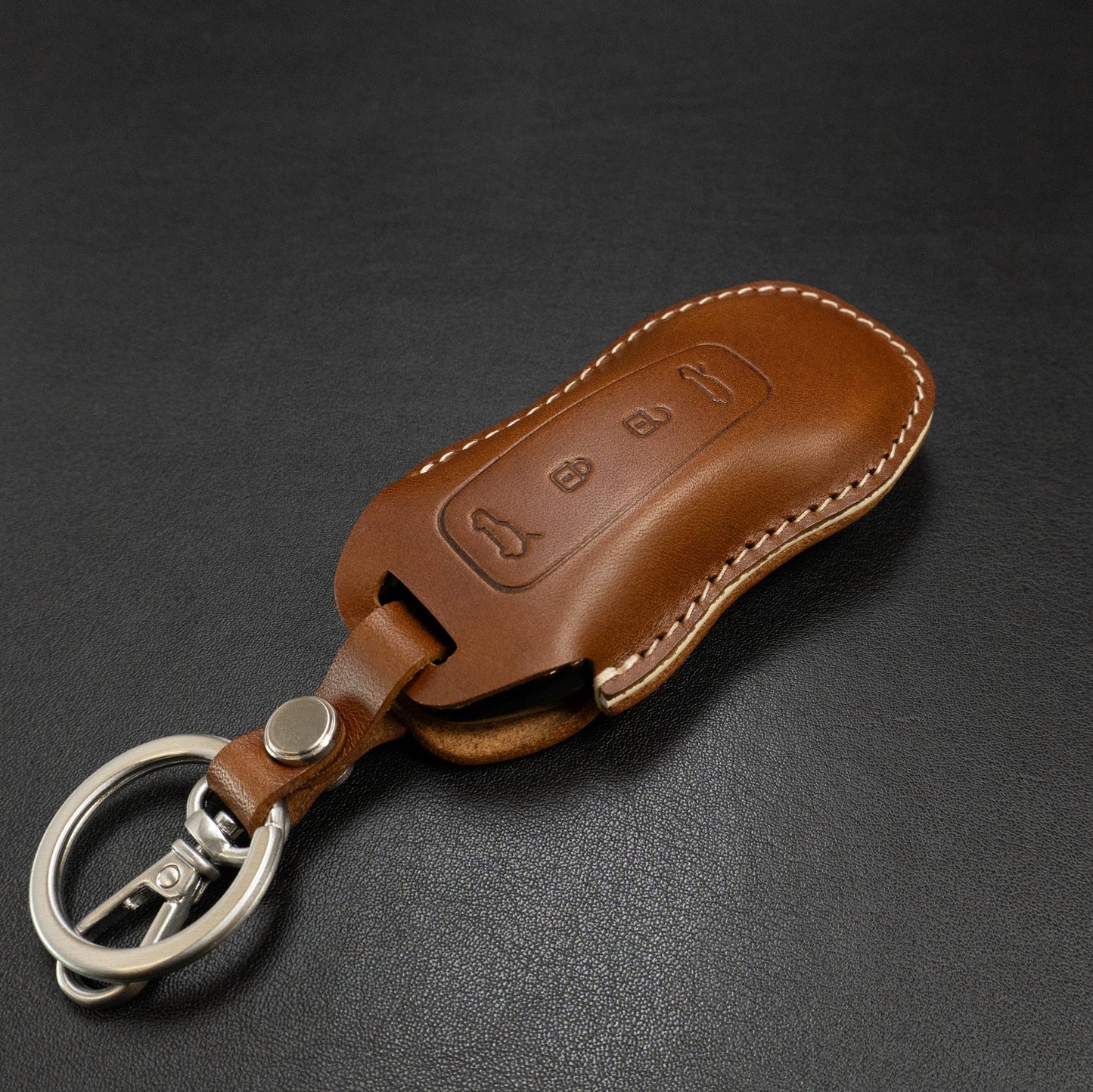 Leather Key Fob Cover for Porsche [04] Macan EV