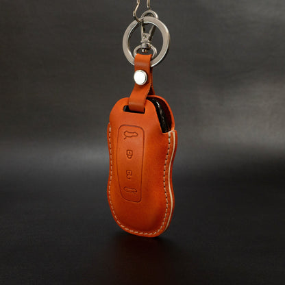 Leather Key Fob Cover for Porsche [04] Macan EV
