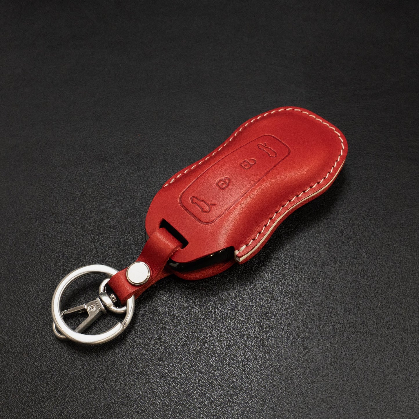 Leather Key Fob Cover for Porsche [04] Macan EV