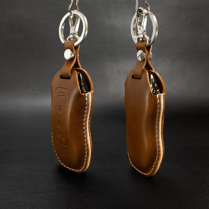 Leather Key Fob Cover for Porsche [04] Macan EV