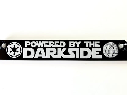 Powered By The Darkside Billet Aluminum License Plate Frame