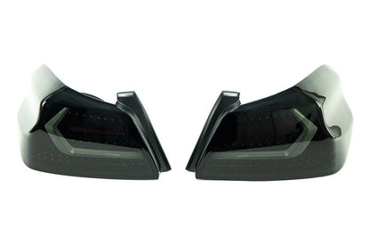 OLM Evolution Tail Lights (Smoked Lens, Black Base, White Bar) - 2015-2021 WRX / STI