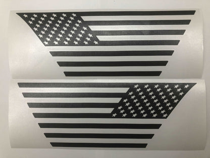 Premium Cast Matte Black Vinyl Flag Decals for Wrangler JL and Gladiator Fender Ventsx2