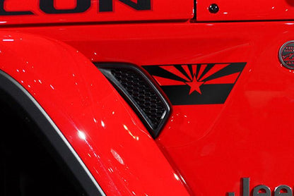 Premium Cast Matte Black Vinyl Flag Decals for Wrangler JL and Gladiator Fender Ventsx2