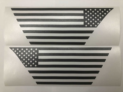 Premium Cast Matte Black Vinyl Flag Decals for Wrangler JL and Gladiator Fender Ventsx2