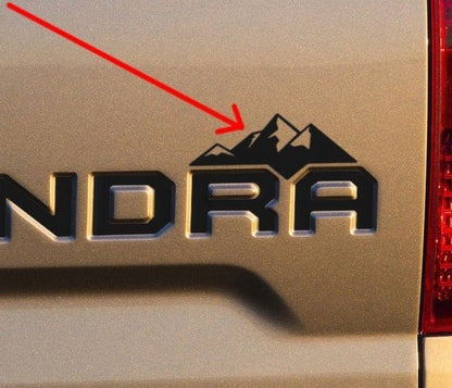 Premium Cast Matte Black Vinyl Decal Mountain for 2014-2026 Tundra Tailgate