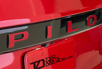 Premium Cast Vinyl Decal Letter Inlays for 2023-2026 Pilot Liftgate
