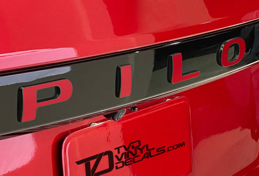 Premium Cast Vinyl Decal Letter Inlays for 2023-2026 Pilot Liftgate