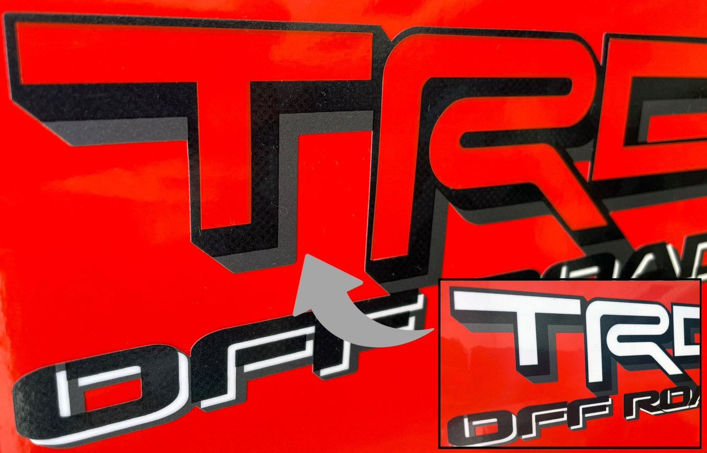 Premium Cast Vinyl Decal Letter Inserts for 2024-2026 Tacoma TRD Bedside Stickers x2