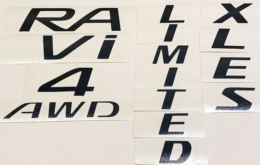 Premium Cast Vinyl Decal Letter Inlays for 2013-2025 RAV4 Rear Door